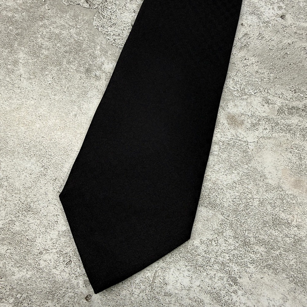 Regis Silk Tie Mens One Size Black Geometric Pointed Made In China Necktie New